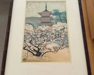 HKF018 - “The Pagoda of Ninnaji Temple” Woodblock Print by Benji Asada 