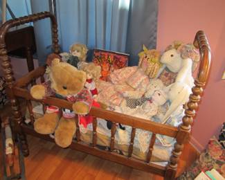 Antique Spindle Baby Cradle