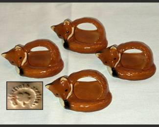 Wonderful Fox Napkin Rings Marked