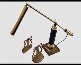 Adjustable or Piano Lamp and Harp Bookends