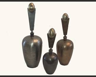 Set of 3 Decorative Metal Bottles