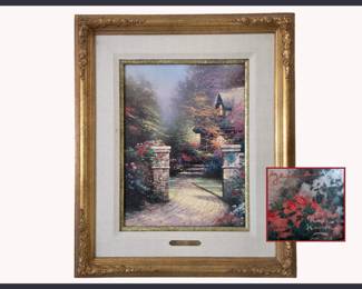 Thomas Kinkade Rose Gate Cottage; Studio Proof Canvas 30/95; Has Original Purchase Receipt