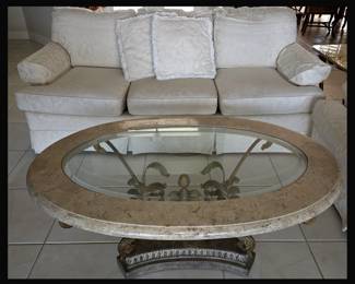 Lovely Sofa by Robb and Stucky; Has a Matching Love Seat and Coffee Table that Matches the Stately Entry Table