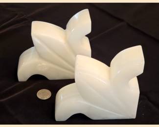 Pair of White Onyx Bookends