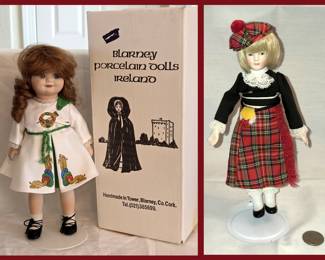 Blarney Porcelain Doll Ireland and Highland Doll Scotland