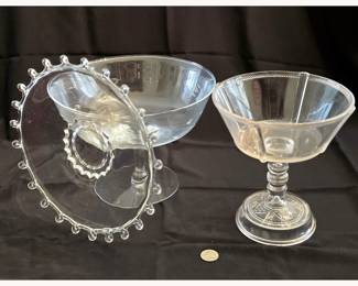 Heisey Lariat Platter and Bryce Brothers Compote