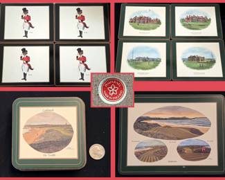 Golf Themed Cork Backed Place Mats; Fox Place Mats with Label, Pimpernel Made in England