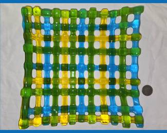 Pretty Woven Glass Plate