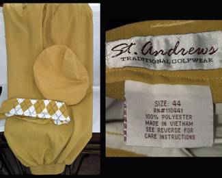 St Andrews Traditional Golfwear Golf Pants/Plus Fours, Socks and Cap