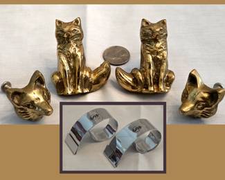 Fox Drawer Pulls and Modernist Napkin Rings