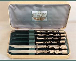 Carvel Hall By Briddell 6 Piece Fruit Knives With Silver Overlay