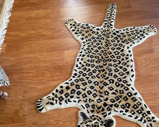 A fun faux leopard area rug