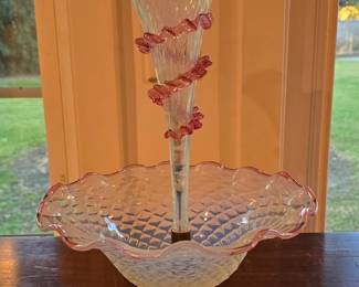Antique Victorian Glass Epergne- I believe it will glow under blacklight. I will test it Tuesday!