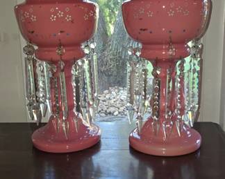 Pair Beautiful Large Lusters