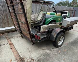 $500 ALL.    John Deere Club Car AND trailer with wench ramp and storage.  The John Deere is in working condition.  May need new battery.  Needs a good cleaning/detailing.  All parts are included.