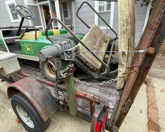 $500 ALL.    John Deere Club Car AND trailer with wench ramp and storage.  The John Deere is in working condition.  May need new battery.  Needs a good cleaning/detailing.  All parts are included.