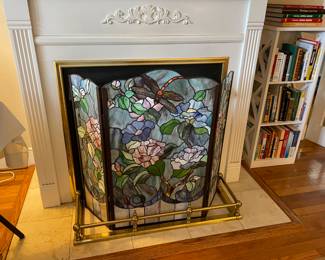 Stained GLASS fireplace screen