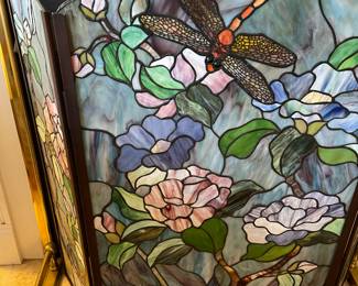 Stained GLASS fireplace screen