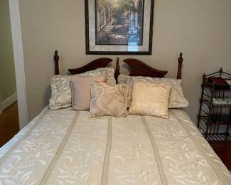 Queen Maple bed - matches maple dresser and tall chest nicely