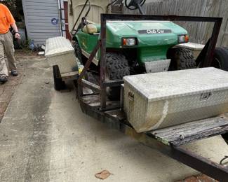 $500 ALL.    John Deere Club Car AND trailer with wench ramp and storage.  The John Deere is in working condition.  May need new battery.  Needs a good cleaning/detailing.  All parts are included.
