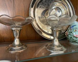 Sterling candle sticks with attachments