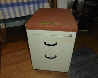 File Cabinet with Upholstered Top