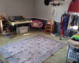 Area Rug, Clothing , Chair,  Art and Side Table