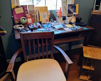 Office Desk and Chair and Office Supplies
