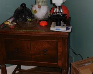 Sewing Cabinet , Decor and Microscope