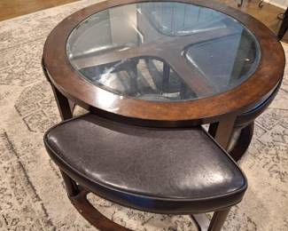 Coffee Table with Seating and Area Rug