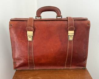 Italian leather accordian briefcase
