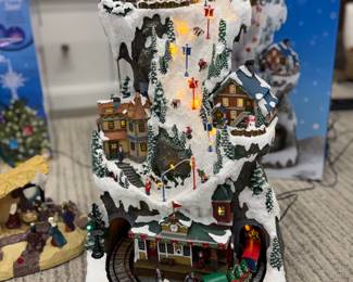 Ski village with rotating train