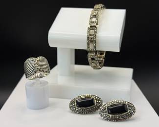 marcasite + sterling silver