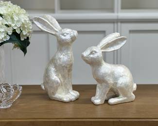 Mica bunny sculptures