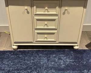 Cream Wood Storage Cabinet Sideboard Buffet 2 Door 3 Drawer Console TV Stand Furniture