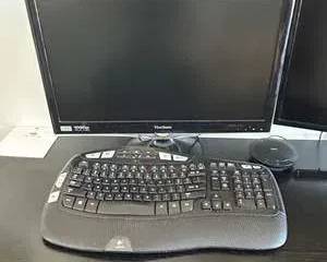 Dell Optiplex 7010 Desktop PC w/ Dual Monitors – ViewSonic 1080p & Samsung Curved + Logitech Keyboard