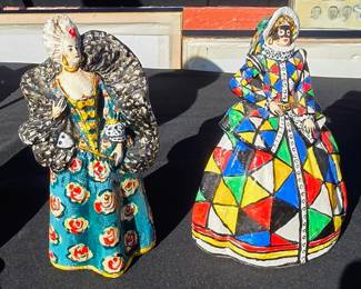 Signed Italian vintage theatrical figurines.