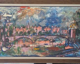 MCM School of Paris scene. 1950s. 24 x 48.
