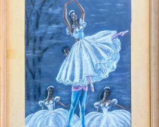 1940s Swan Lake 30 x 22 pastel.