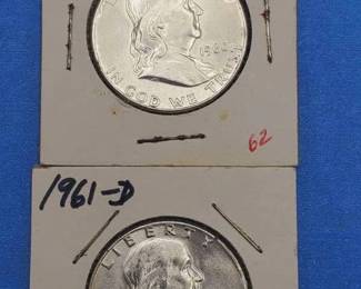 2 BU Franklin Half Dollar--90% Silver