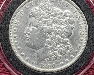 1890 Morgan Silver Dollar in Airtite, High Grade