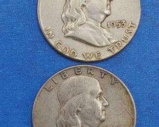 2 Franklin Half Dollars--90% Silver