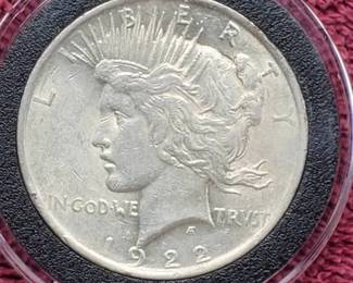 1922 Silver Peace Dollar, Higher Grade
