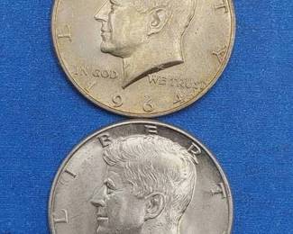 2 Kennedy Half Dollars--90% Silver, Beautiful Coins