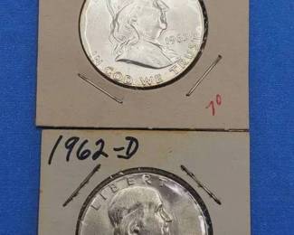 2 BU Franklin Half Dollar--90% Silver