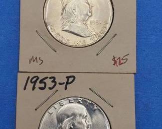 2 BU Franklin Half Dollar--90% Silver