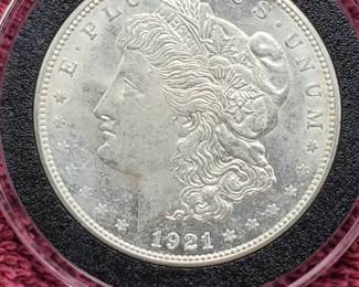 1921-D Morgan Silver Dollar in Airtite, High Grade