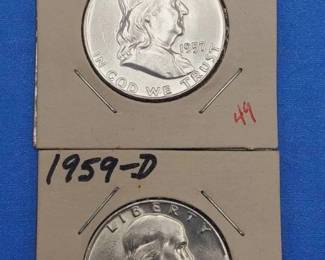 2 BU Franklin Half Dollar--90% Silver