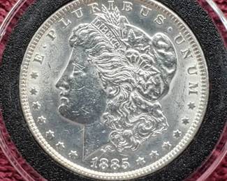 1885 Morgan Silver Dollar in Airtite, High Grade