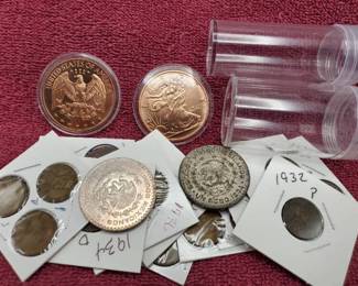 Mixed Lot-see descrip--includes 1932-D Lincoln Cent, Copper Rounds, etc.
